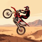 Motocross Rider Backflip - Flat 2D Vector Illustration