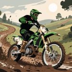 Motocross Rider Racing Through Muddy Track - 2D Vector