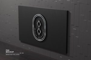 Strong Glass Shiny Side Perspective Logo Mockup