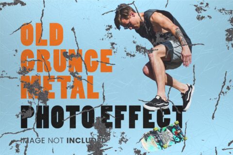 Old Grunge on Metal Photo Effect