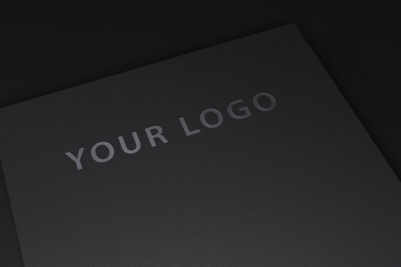 Black Paper with Subtle Debossed Effect Mockup