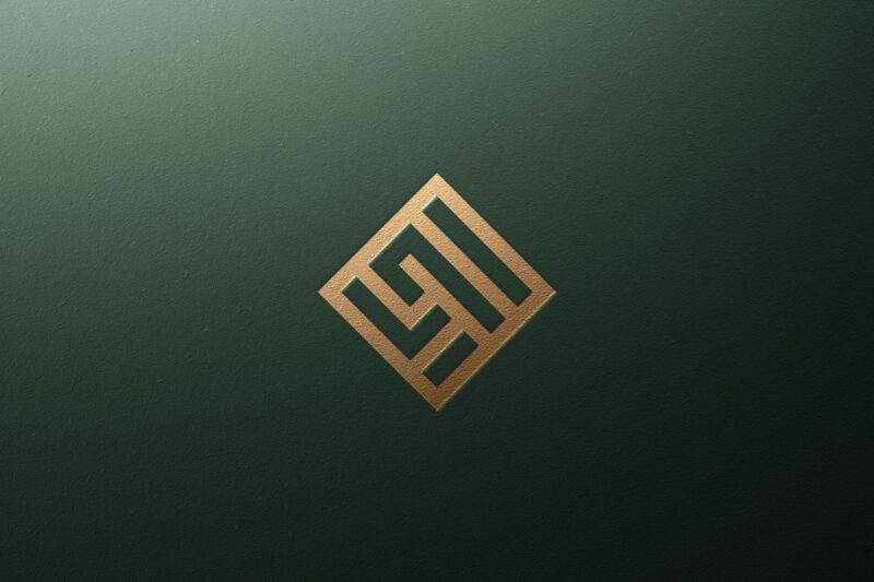 Luxury Green Paper Logo Mockup