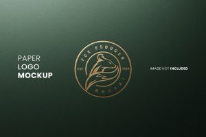 Luxury Green Paper Logo Mockup