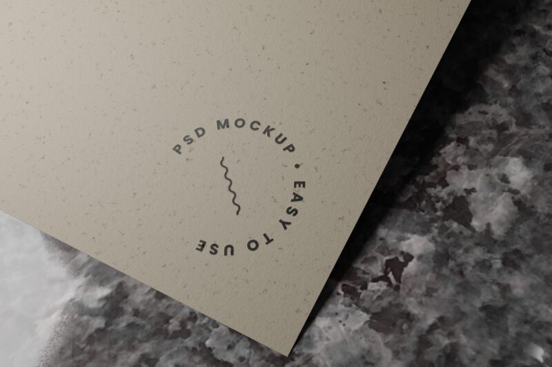 Luxury Paper on Stone Logo Mockup