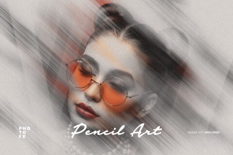 Pencil Art Straight Lines Photo Effect