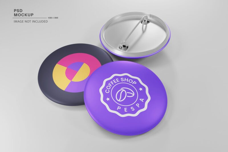 3d Pin Button Mockup