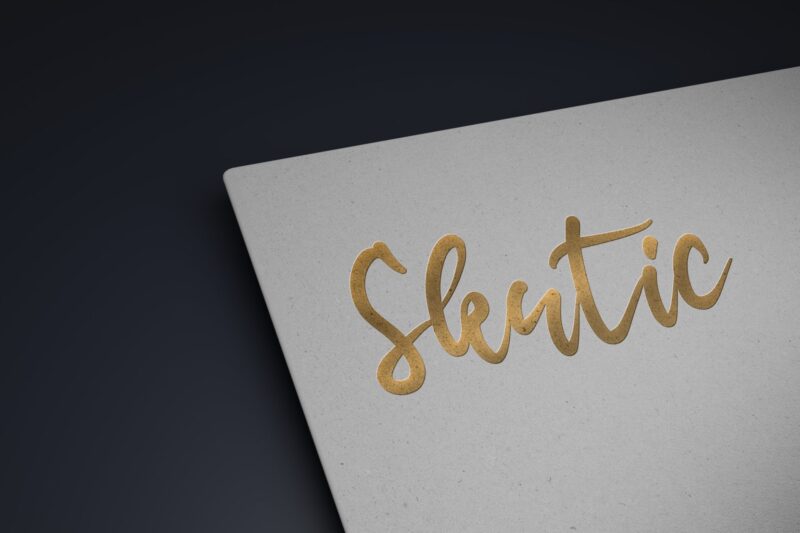 Rough White Paper with Gold Glossy Shiny Mockup