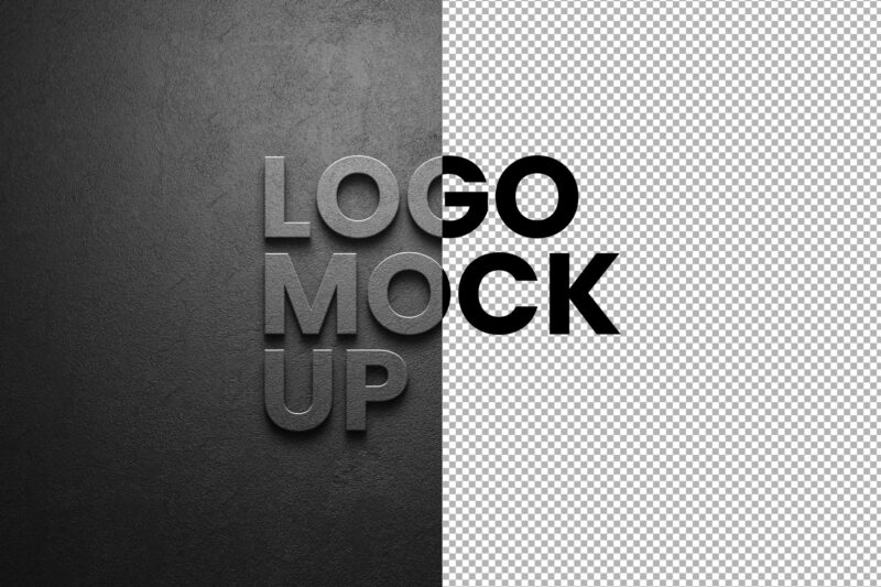 Realistic Concrete Logo Mockup