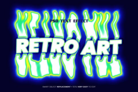 Retro Art Melting Text Effect