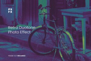 Retro Duotone PSD Photo Effect