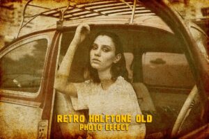 Retro Halftone Texture Old Photo Effect
