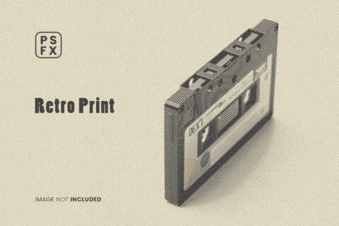 Retro Print Effect PSD