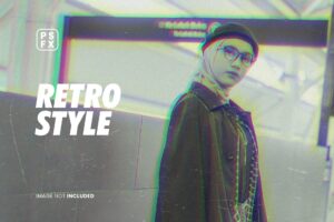 Retro Anaglyph Effect Photo PSD