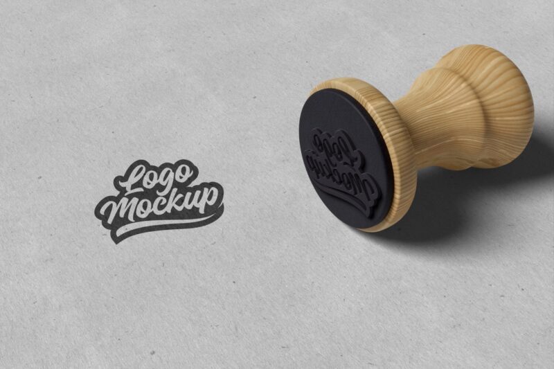 Rubber Stamp Logo Mockup