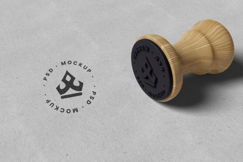 Rubber Stamp Logo Mockup