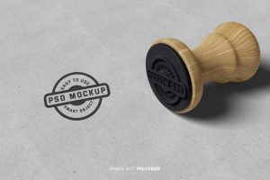 Rubber Stamp Logo Mockup