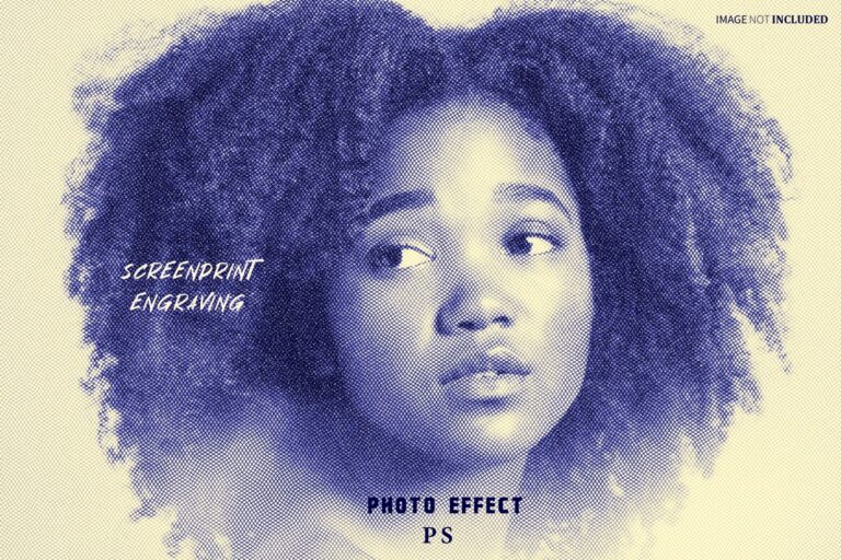 Screenprint Engraving Texture Photo Effect