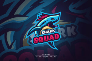 Shark Squad Esport Logo Template