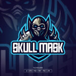 Skull with Mask Iron Esport Logo Template