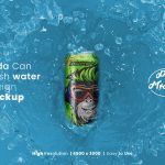 Soda Can Fall in Water Mockup