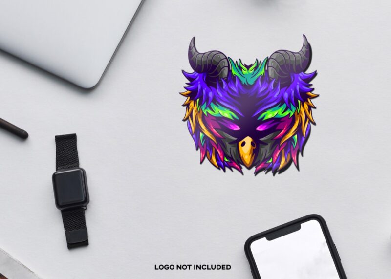 Sticker Mascot Logo Mockup