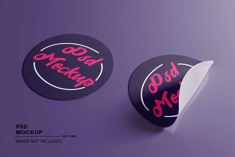 Sticker Mockup on Table