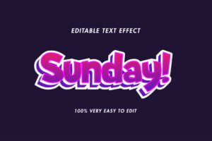 Sunday Text Effect