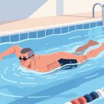 Breaststroke Swimmer in Pool - Flat 2D Vector Illustration