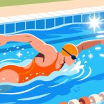 Butterfly Stroke Swimmer - Flat 2D Vector Illustration