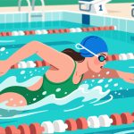 Swimming Competition Swimmer - Flat 2D Vector Illustration
