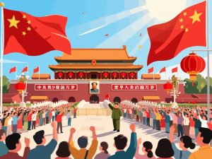 Tiananmen Square - National Day 2D Vector