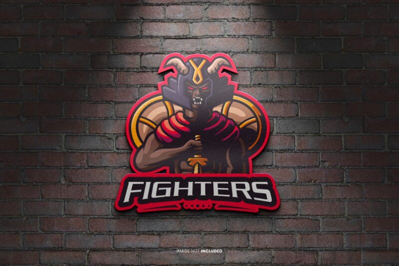 Mascot on Wall Mockup