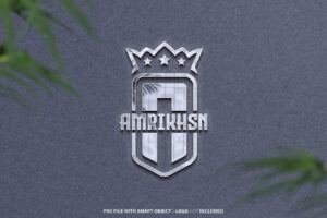Realistic Glossy Logo Mockup