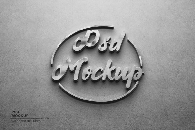 Shiny Logo on Wall Mockup