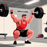 Weightlifter Lifting Barbell - 2D Flat Design