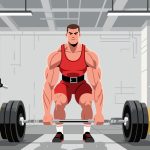Weightlifter Preparing for Lift - 2D Vector Illustration