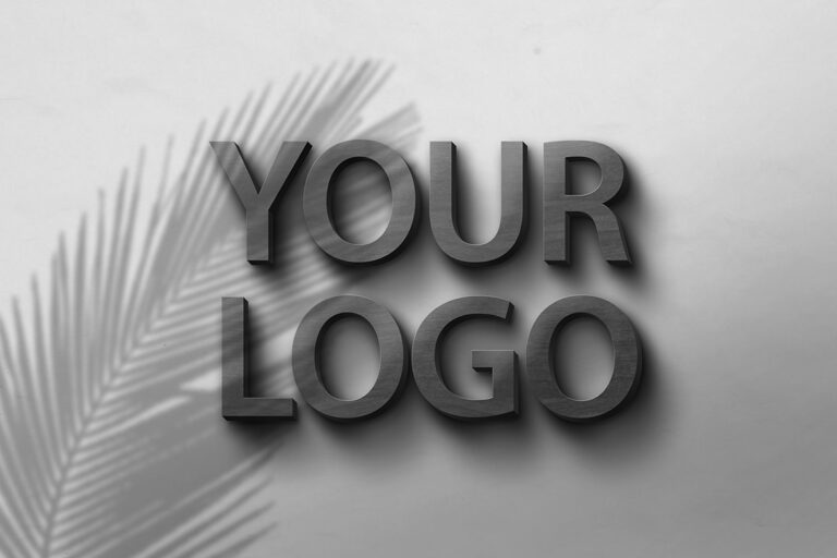 Strong Black Wood Company Logo Mockup